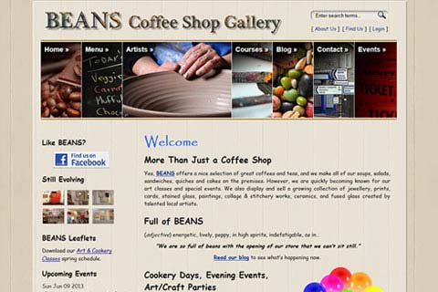 BEANS Coffee Shop Gallery in Bolsover, UK